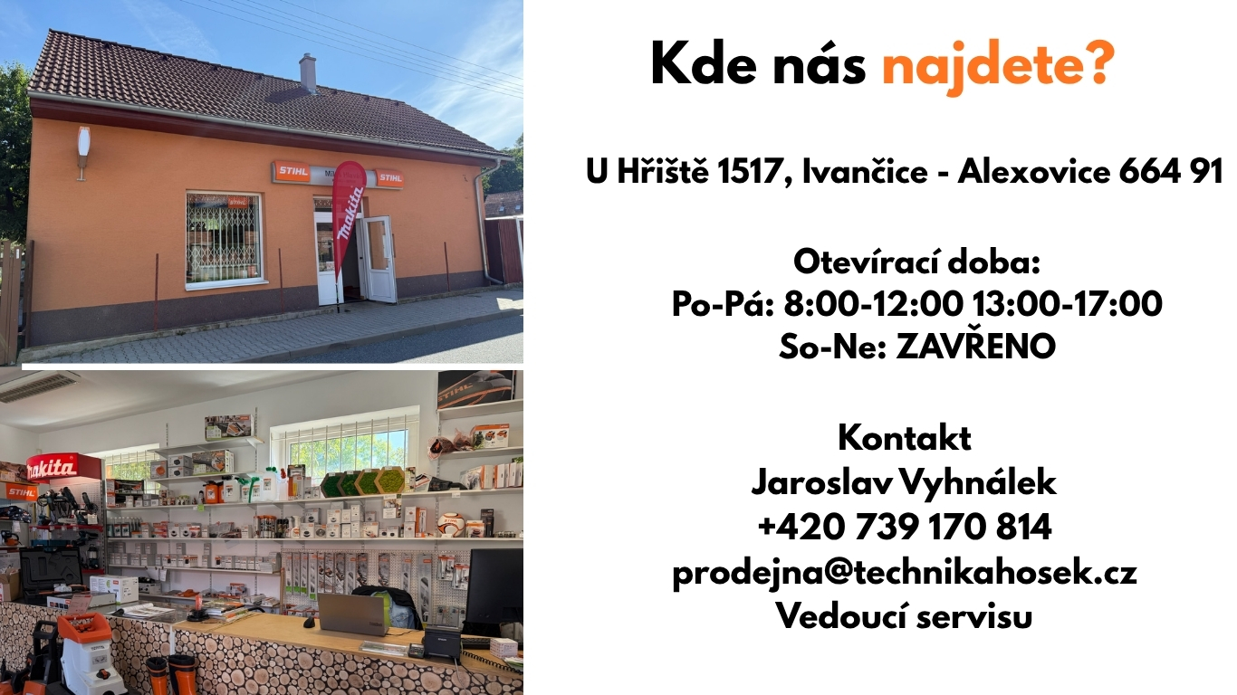 Technika Hošek – prodejna zahradní techniky STIHL v Ivančicích